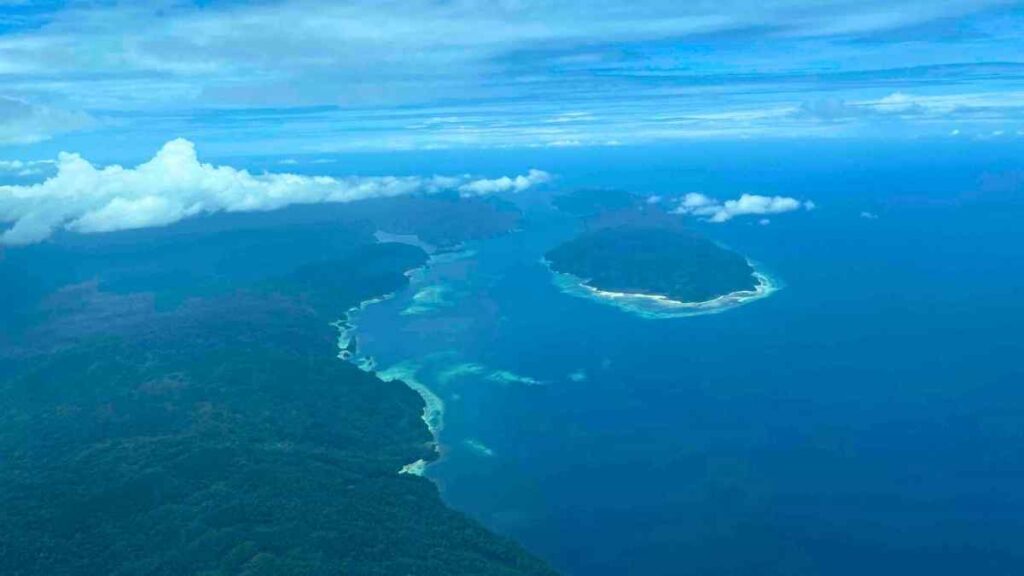 vogelperspektive der insel neu guinea