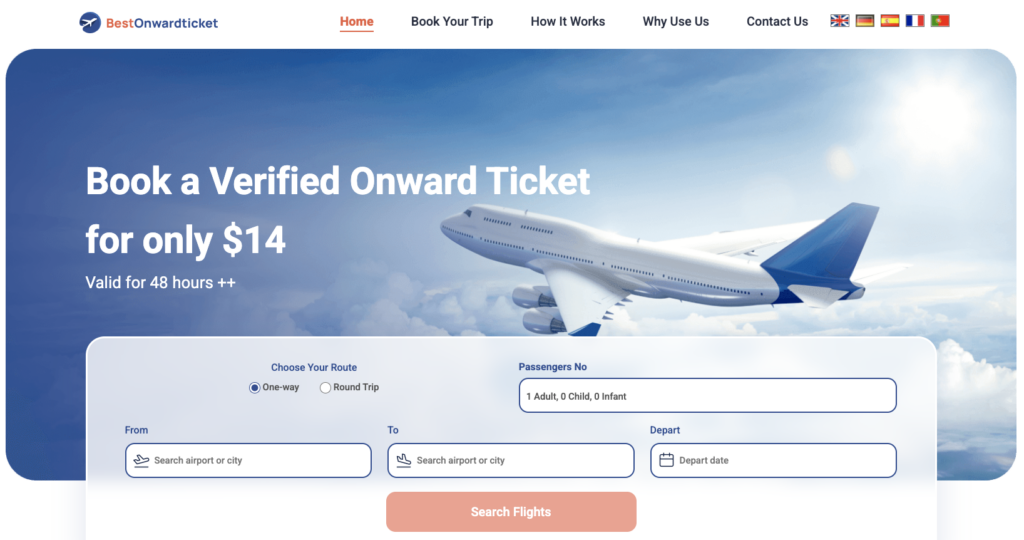 startseite von anbieter bestonwardticket für ein onward ticket in indonesien