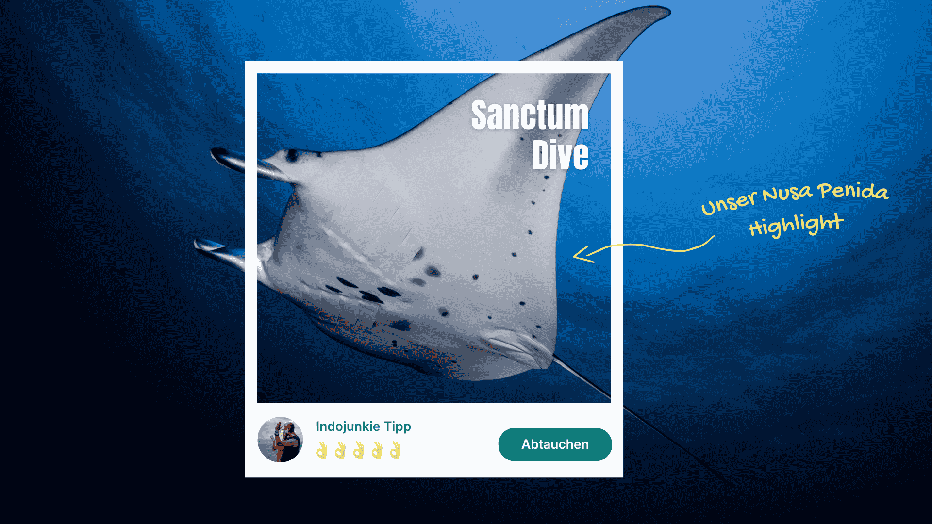 mantarochen mit empfehlung für tauschule sanctum dive nusa penida