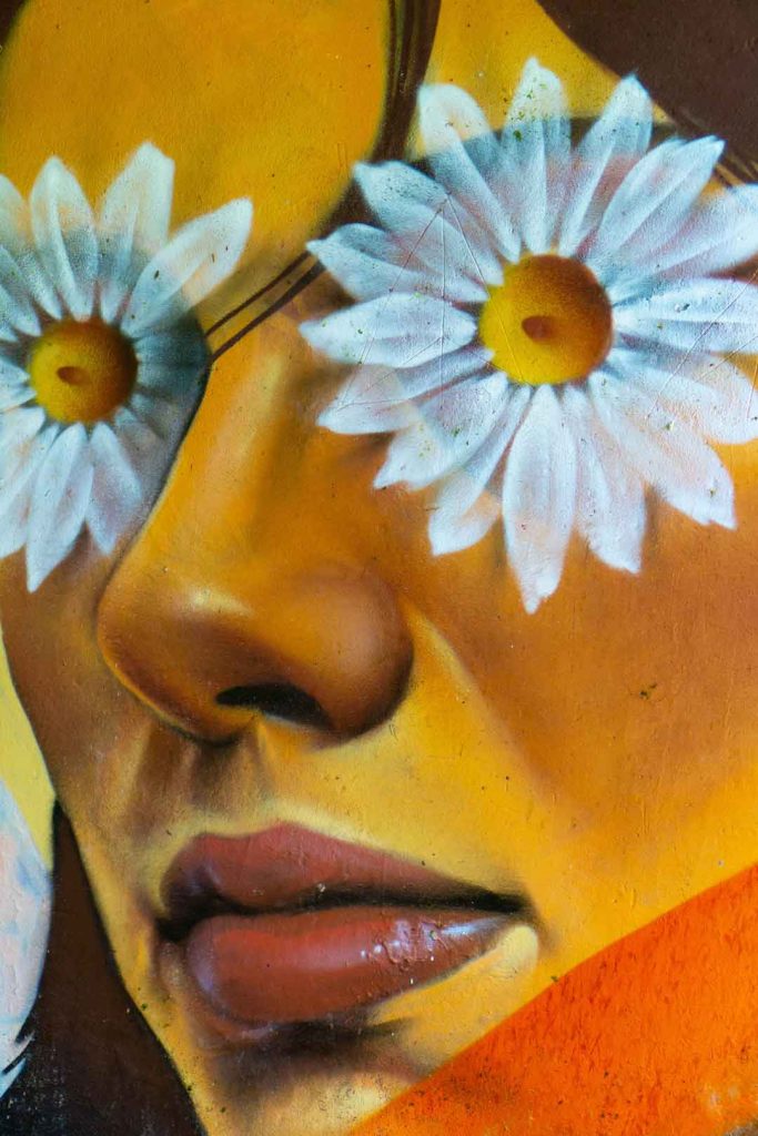 Graffiti Kunstwerk im ehemaligen Freizeitpark Taman Festival Bali